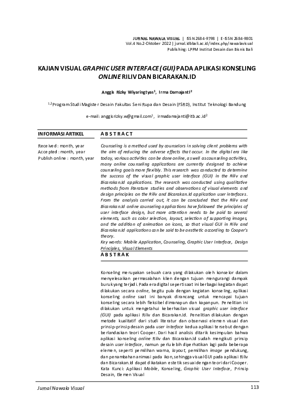 (PDF) Kajian Visual Graphic User Interface (Gui) Pada Aplikasi ...