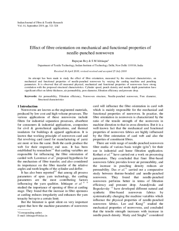 (PDF) Effect of fibre orientation on mechanical and functional ...