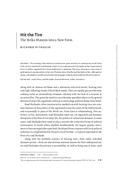 (PDF) Hit the Tire: The Strike Mutates into a New Form