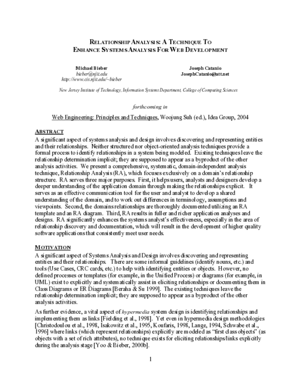 (PDF) Relationship Analysis