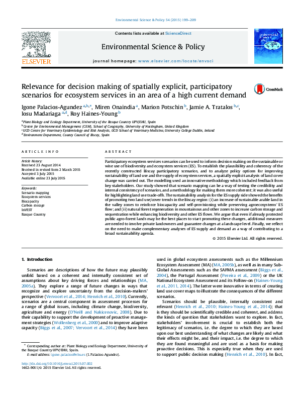(PDF) Relevance for decision making of spatially explicit ...