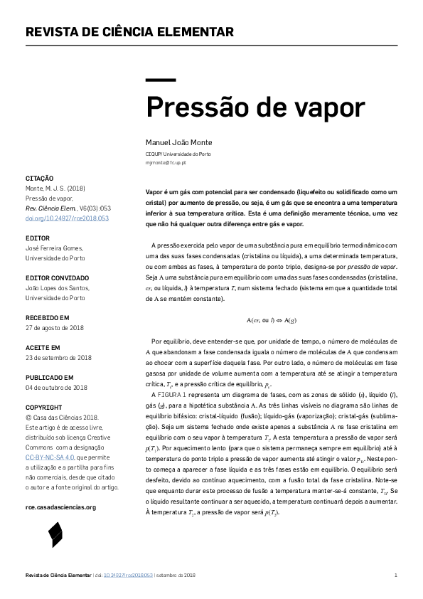 Pressão de vapor
