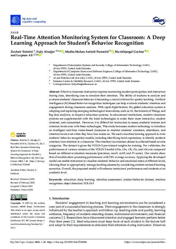 (PDF) Real-Time Attention Monitoring System for Classroom: A Deep ...