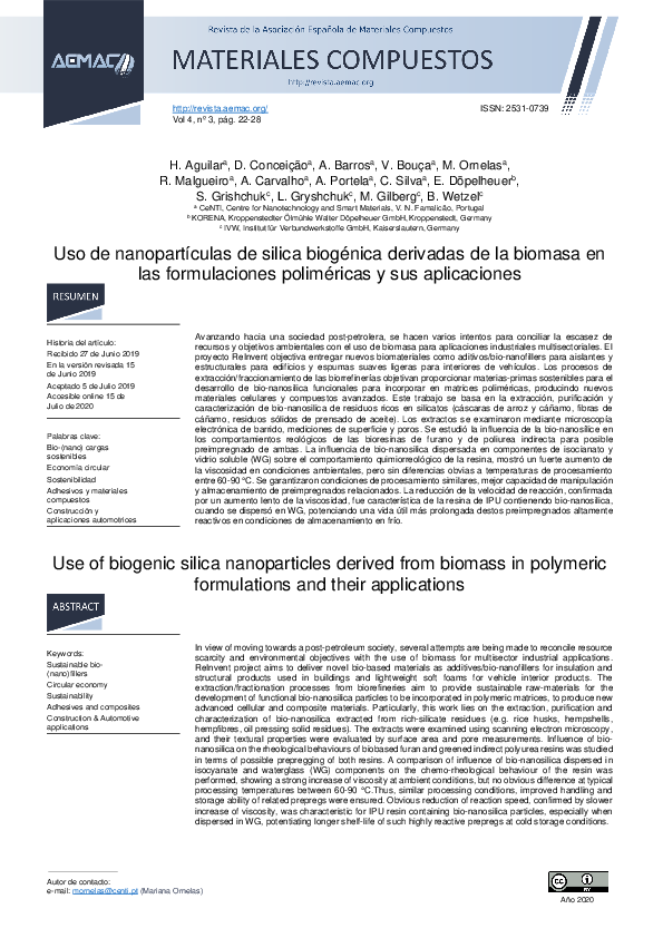 (PDF) Use of biogenic silica nanoparticles derived from biomass in ...