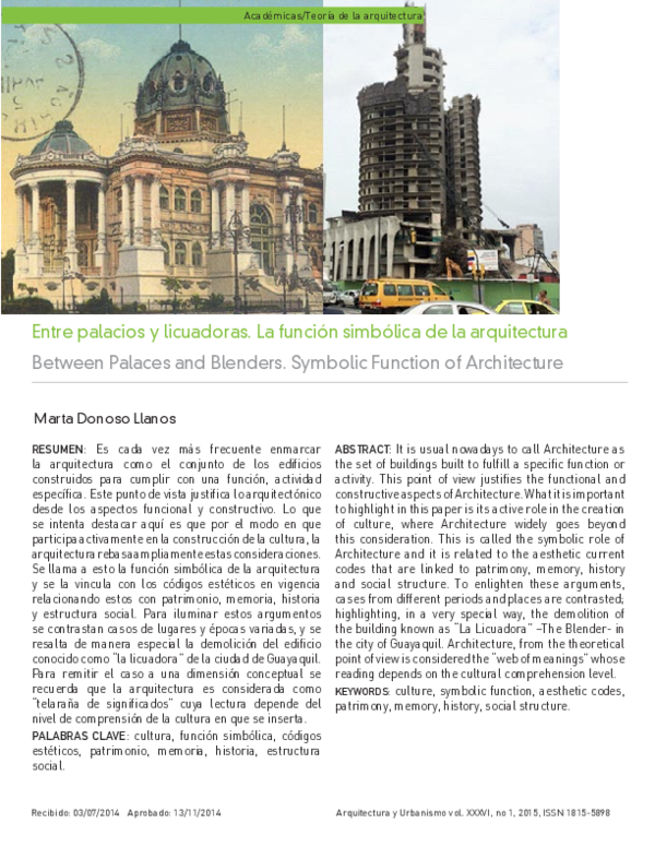 (PDF) Between Palaces and Blenders. Symbolic function of Architecture