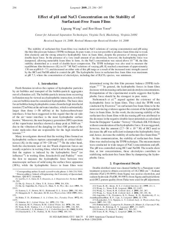 (PDF) Effect of pH and NaCl Concentration on the Stability of ...