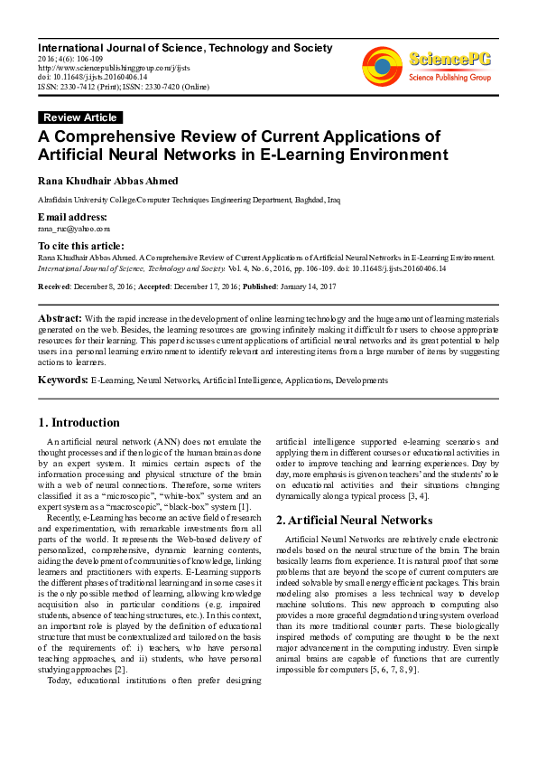 (PDF) A Comprehensive Review of Current Applications of Artificial ...
