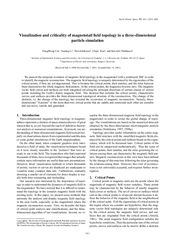 (PDF) Visualization and criticality of magnetotail field topology in a ...