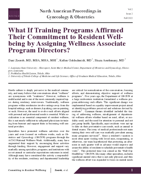 (PDF) What If Training Programs Affirmed Their Commitment To Resident ...