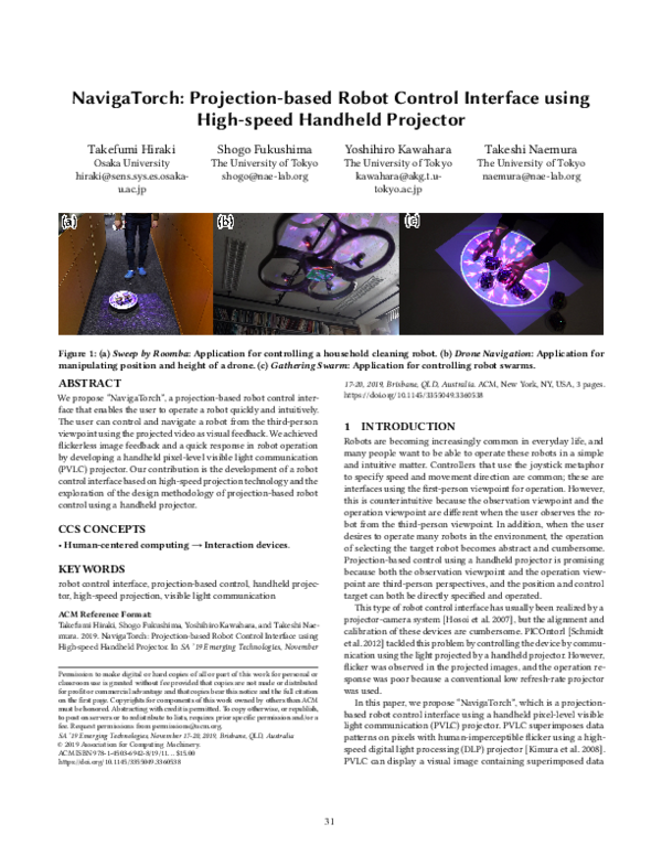 (PDF) NavigaTorch: Projection-based Robot Control Interface using High ...