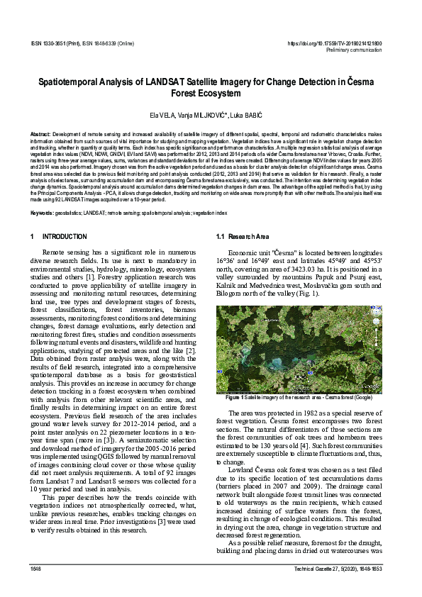 (PDF) Spatiotemporal Analysis of LANDSAT Satellite Imagery for Change ...