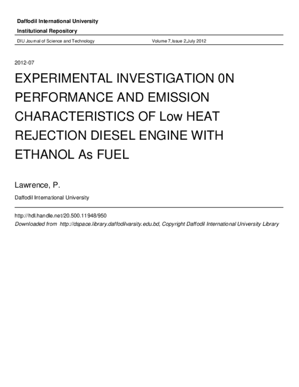 (PDF) Experimental Investigation on Performance and Emission ...