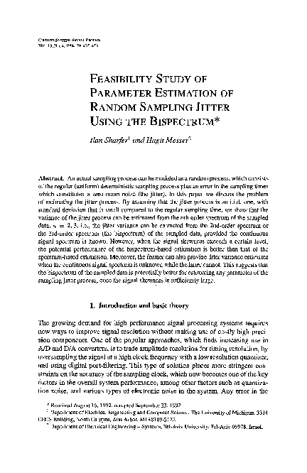 (PDF) Feasibility study of parameter estimation of random sampling ...