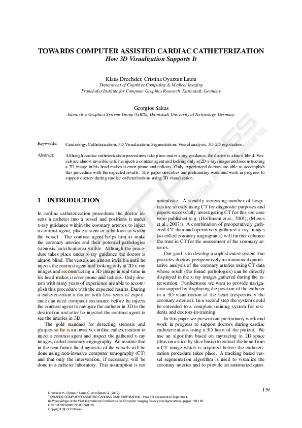(PDF) TOWARDS COMPUTER ASSISTED CARDIAC CATHETERIZATION - How 3D ...