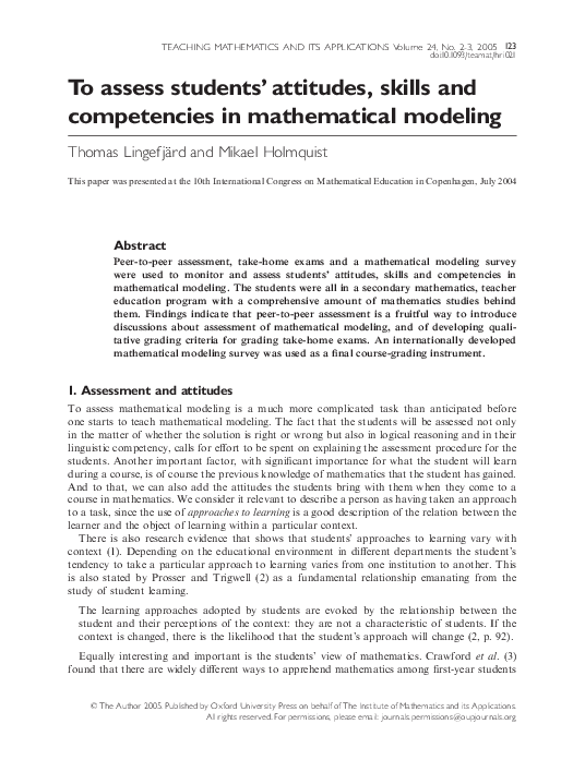 (PDF) To assess students' attitudes, skills and competencies in ...