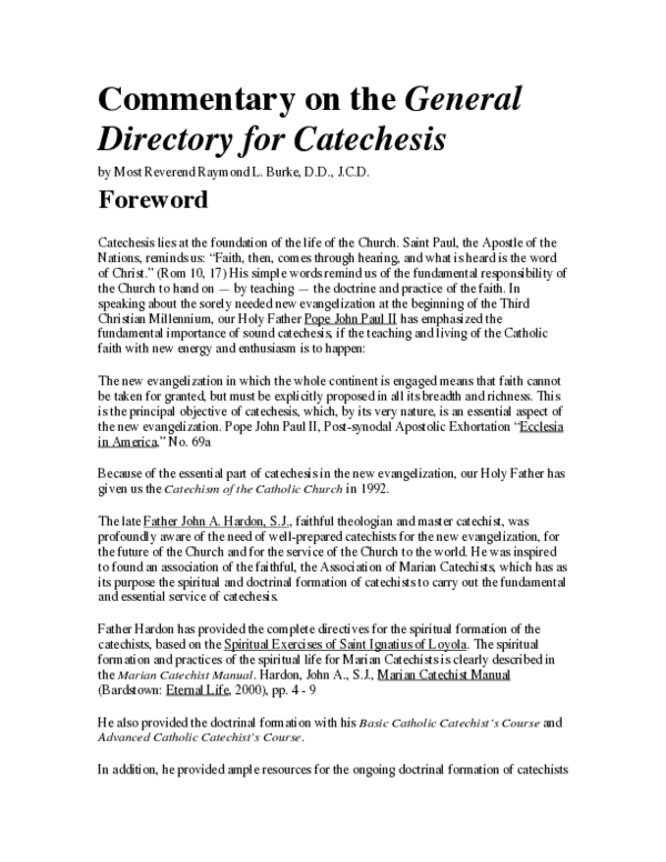 (PDF) Commentary on the General Directory for Catechesis