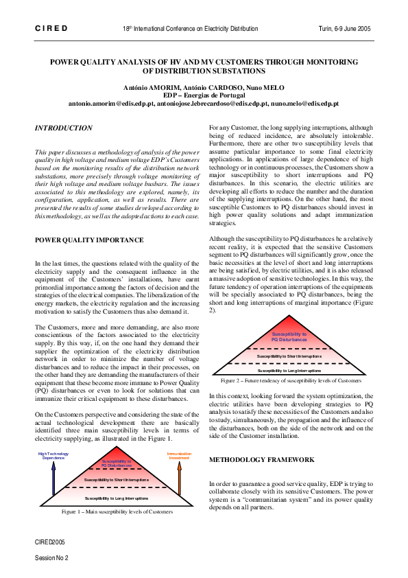 (PDF) Power quality analysis of HV and MV customers through monitoring ...