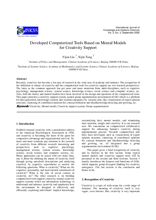 (PDF) Developed computerized tools based on mental models for ...