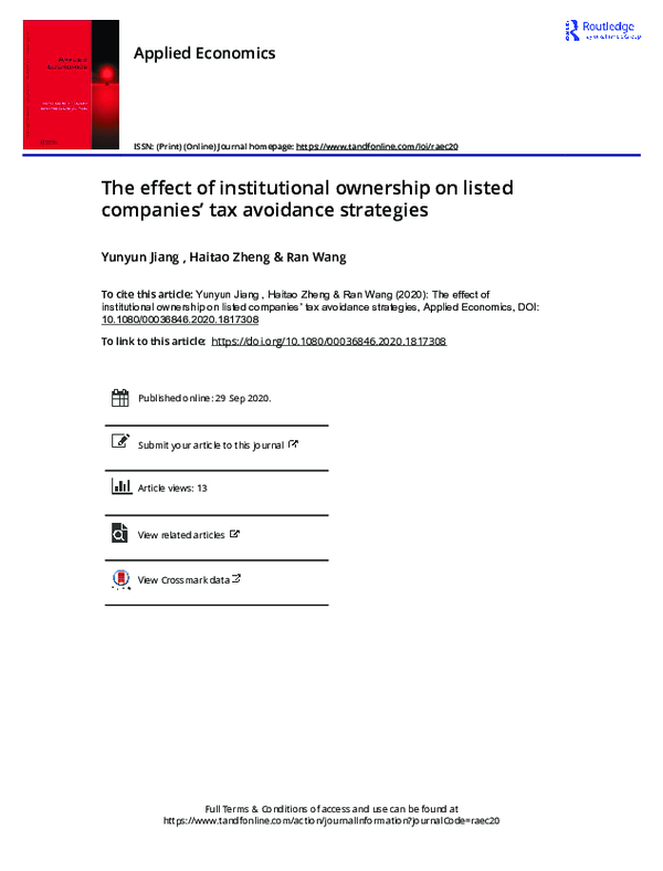 (PDF) The effect of institutional ownership on listed companies ...