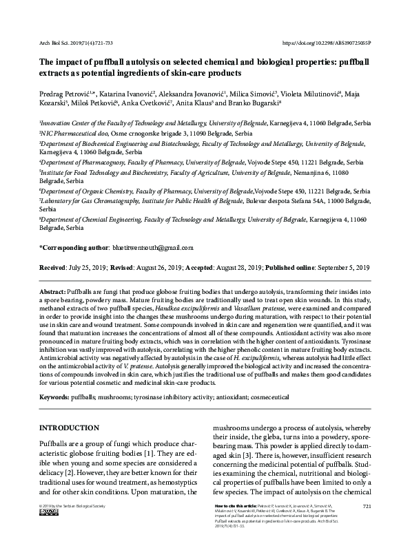 (PDF) The impact of puffball autolysis on selected chemical and ...