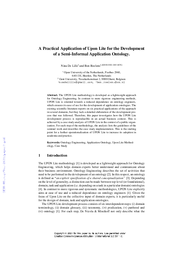 (PDF) A Practical Application of Upon Lite for the Development of a ...