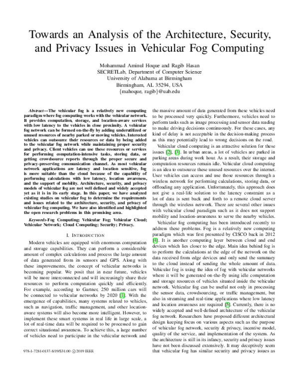 (PDF) Towards an Analysis of the Architecture, Security, and Privacy ...