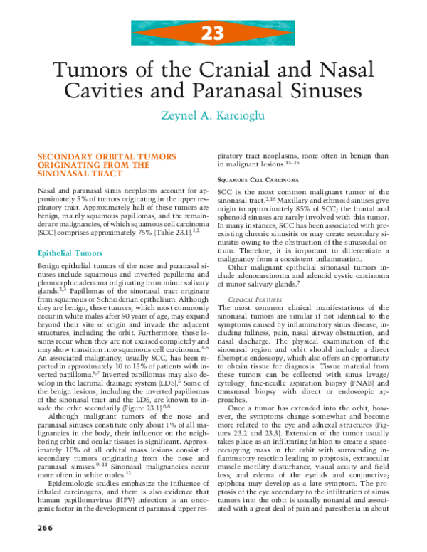 (PDF) Tumors of the Cranial and Nasal Cavities and Paranasal Sinuses