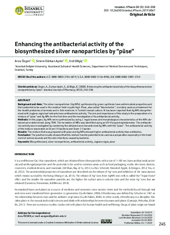 (PDF) Enhancing the antibacterial activity of the biosynthesized silver ...