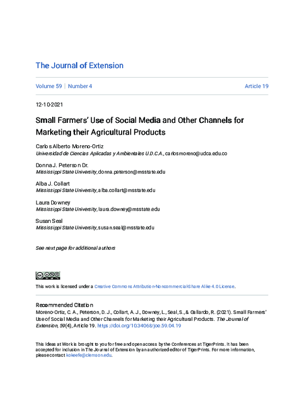 (PDF) Small Farmers’ Use of Social Media and Other Channels for ...