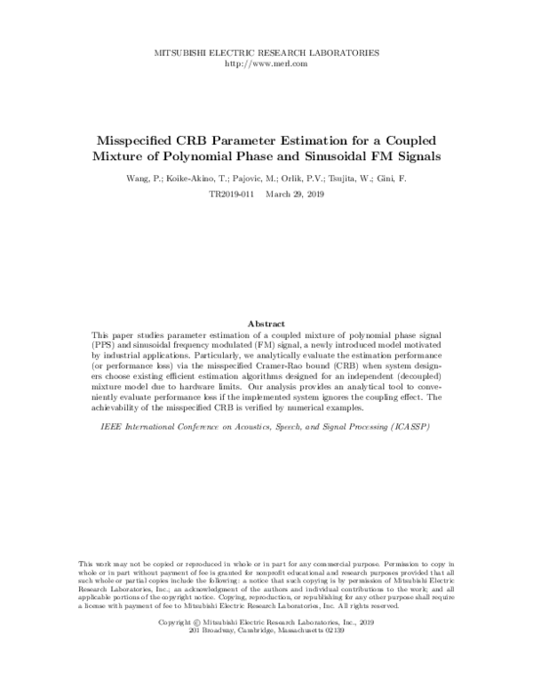 (PDF) Misspecified CRB on Parameter Estimation for a Coupled Mixture of ...