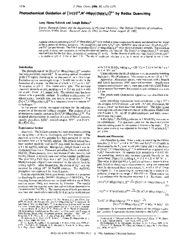 (PDF) Photochemical oxidation of [Ir((C3,N'-Hbpy)(bpy)2)]3+ by redox ...