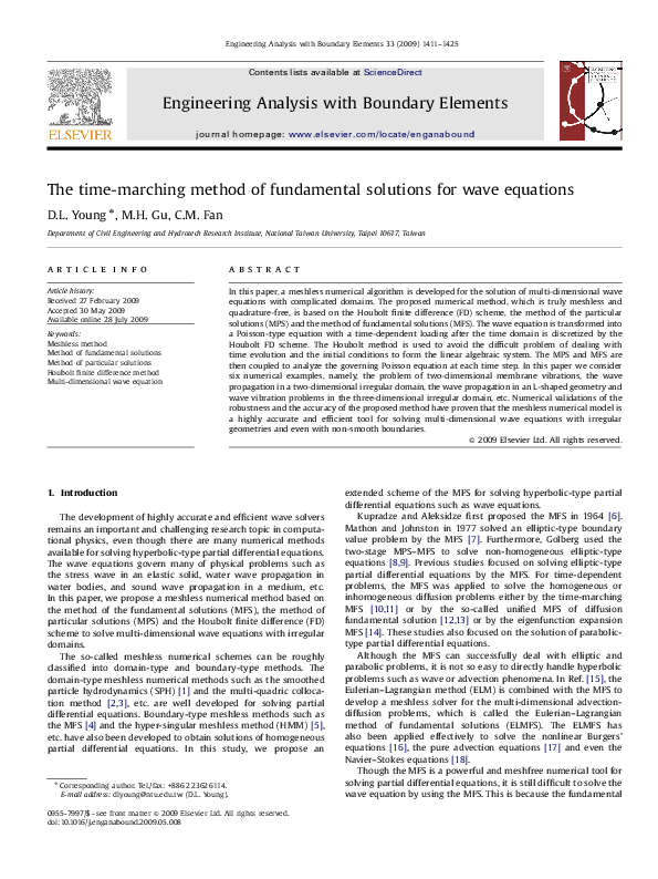 (PDF) The time-marching method of fundamental solutions for wave equations