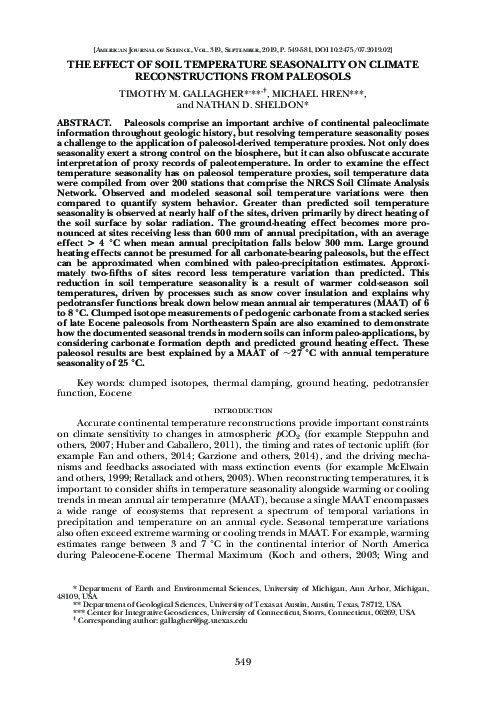 (PDF) The effect of soil temperature seasonality on climate ...