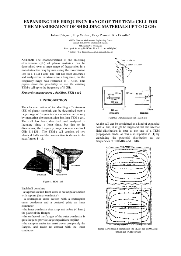 (PDF) Expanding the frequency range of the TEM-t cell for the ...