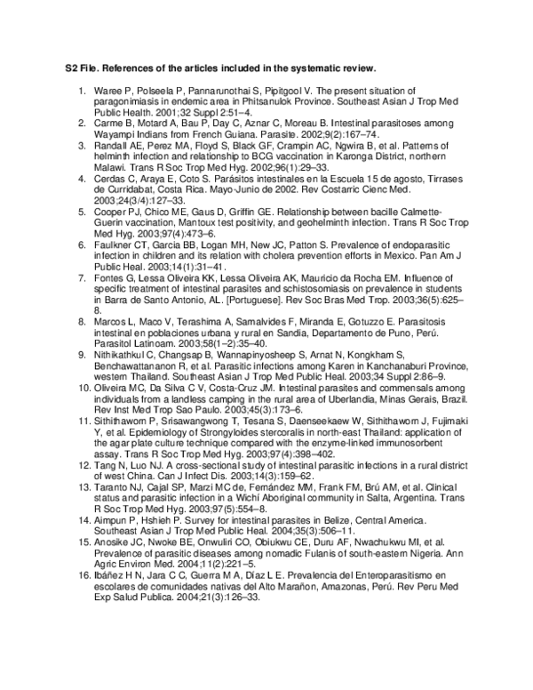 (PDF) References of the articles included in the systematic review