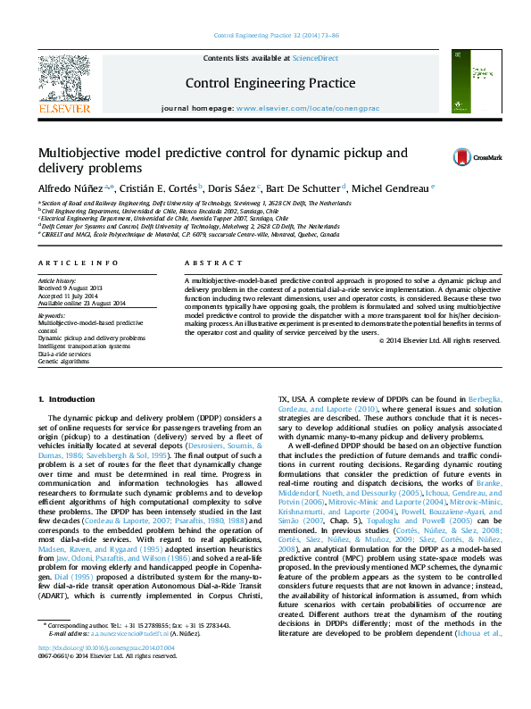 (PDF) Multiobjective model predictive control for dynamic pickup and ...