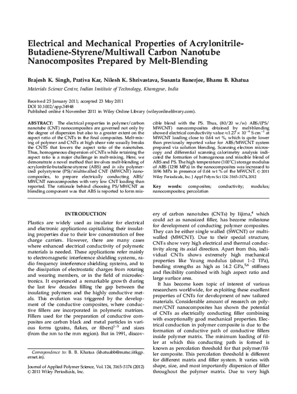 (PDF) Electrical and mechanical properties of acrylonitrile-butadiene ...