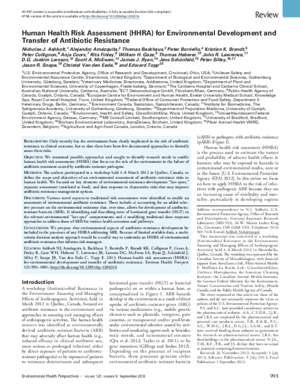 (PDF) Human Health Risk Assessment (HHRA) for Environmental Development ...