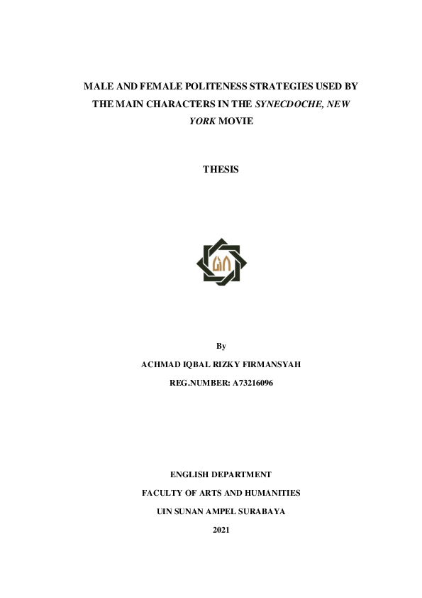(PDF) Male and female politeness strategies used by the main characters ...