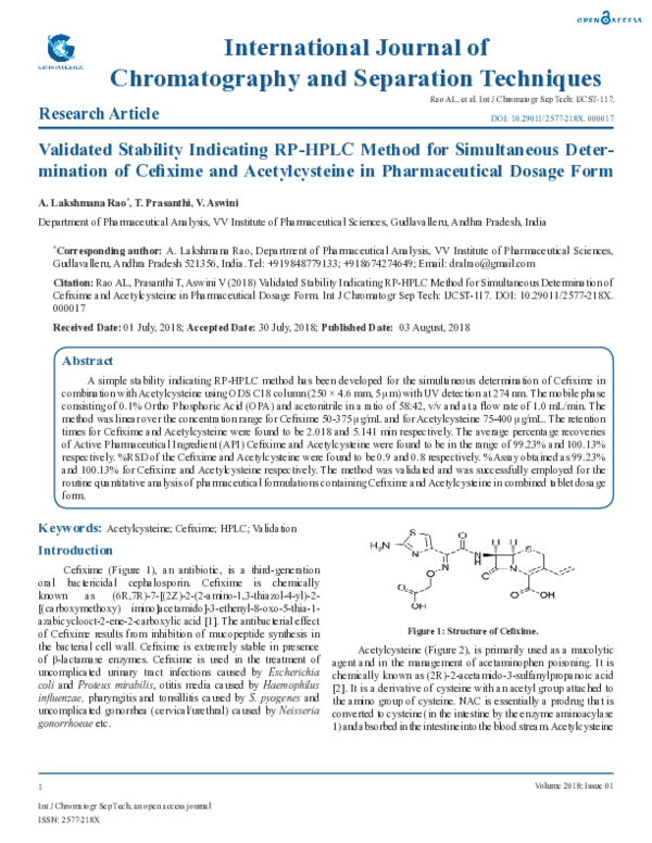 (PDF) Validated Stability Indicating RP HPLC Method for Simultaneous ...
