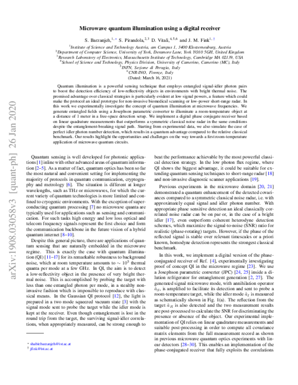 (PDF) Microwave quantum illumination using a digital receiver