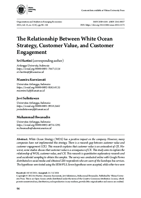 (PDF) The Relationship Between White Ocean Strategy, Customer Value ...