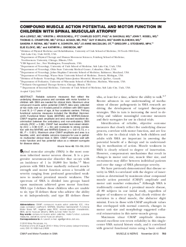 (PDF) COMPOUND MUSCLE ACTION POTENTIAL AND MOTOR FUNCTION IN CHILDREN ...