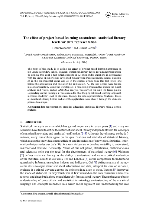(PDF) The effect of project-based learning on students’ statistical ...