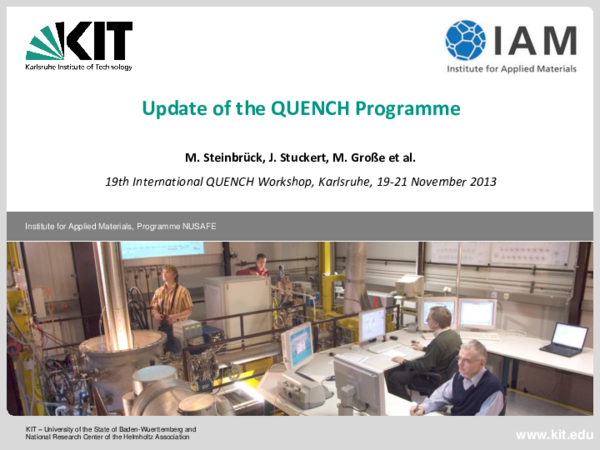 (PDF) Update of the QUENCH programme
