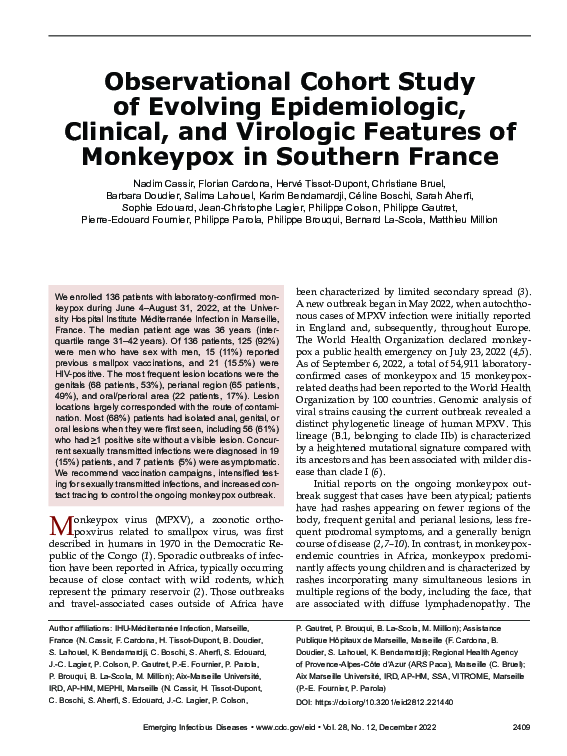 (PDF) Observational Cohort Study of Evolving Epidemiologic, Clinical ...