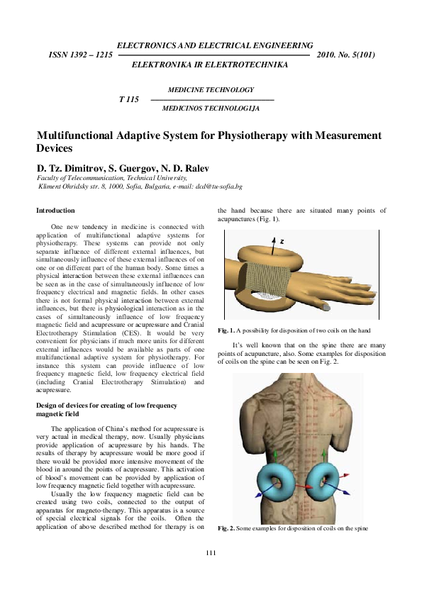 (PDF) Multifunctional Adaptive System for Physiotherapy with