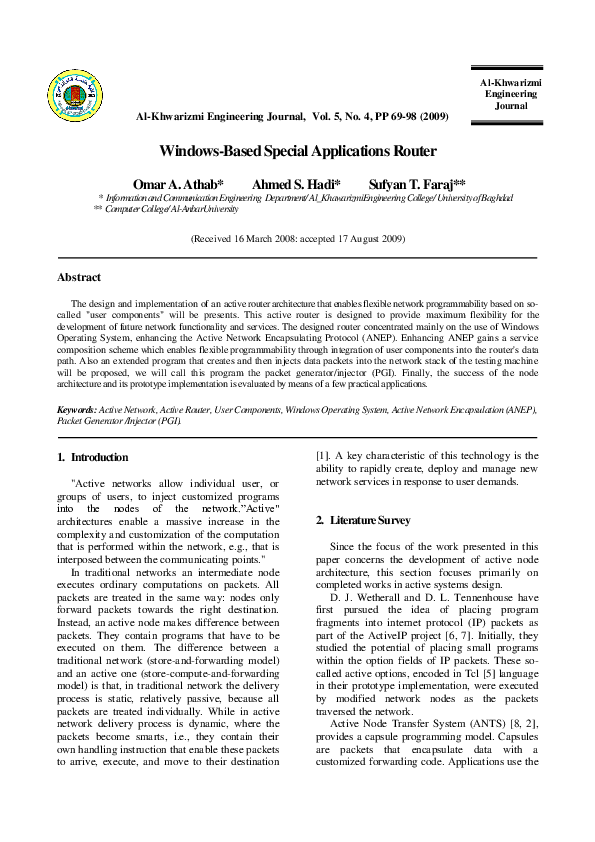 (PDF) Windows-Based Special Applications Router