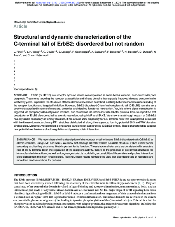 (PDF) Structural and dynamic characterization of the C-terminal tail of ...