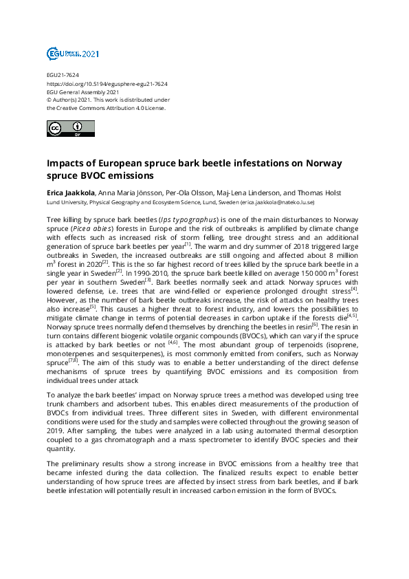(PDF) Impacts of European spruce bark beetle infestations on Norway ...